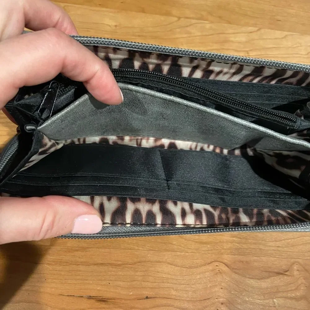 Nicole Miller Zip Around Wallet Grey